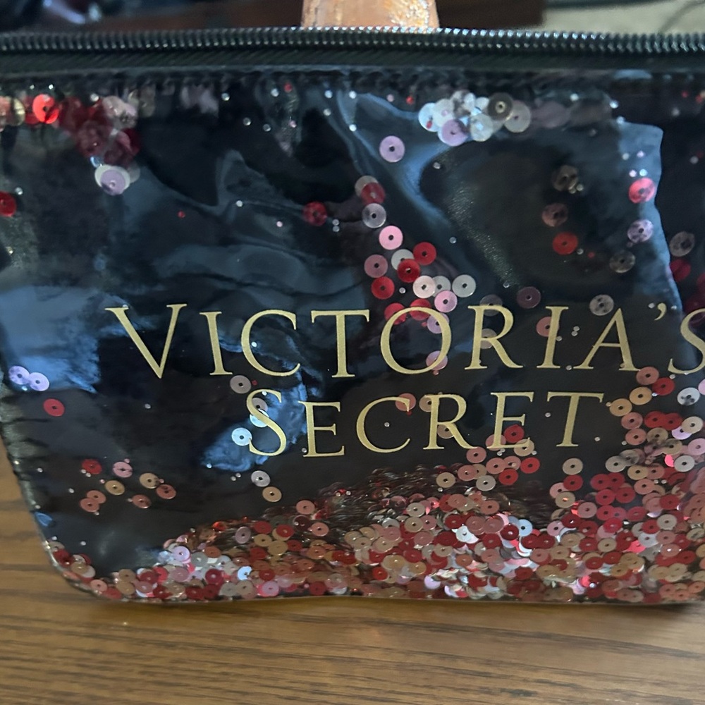 Victoria's Secret Black and Red Sequin Bag very clean and like new!